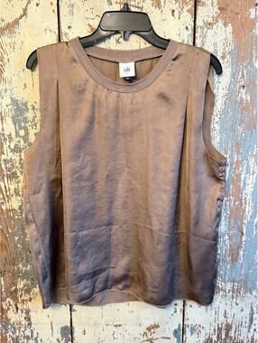 Cabi Complete Top, mocha mousse, women’s sleeveless size Small